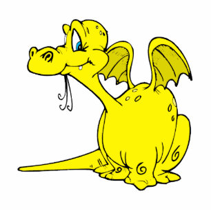 Cute Yellow Dragon Baby Staand Fotobeeldje