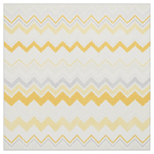 Cute yellow en white ikat chevron patroon stof