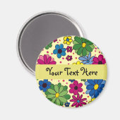 Cute Yellow Flowered Magnet Magneet (Voorkant / Achterkant)