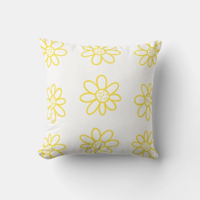 Cute Yellow Flowers Kussen (Voorkant)