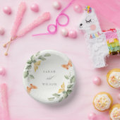 Cute Yellow Garden Foliage Butterflies Wedding Papieren Kommen (Feest)