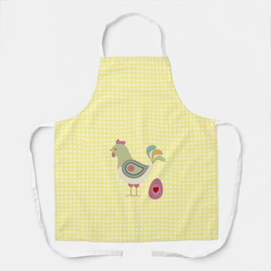 Cute Yellow Gingham Chicken Schort (Voorkant)