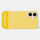 Cute  Yellow Gingham Pset, gepersonaliseerd Case-Mate iPhone Case (Achterkant (horizontaal))
