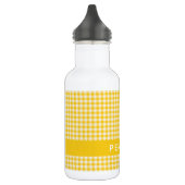 Cute Yellow Gingham Pset, gepersonaliseerd Waterfles (Links)