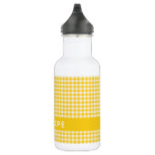 Cute Yellow Gingham Pset, gepersonaliseerd Waterfles (Rechts)