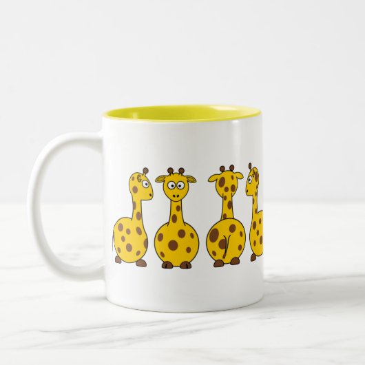 Cute Yellow Giraffe Pattern Mok (Links)