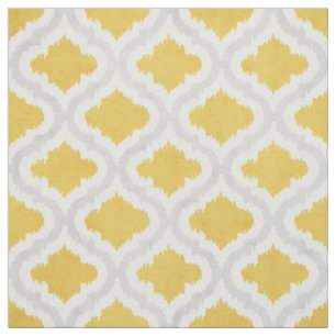 Cute yellow grijy ikat Moroccan patroon Stof