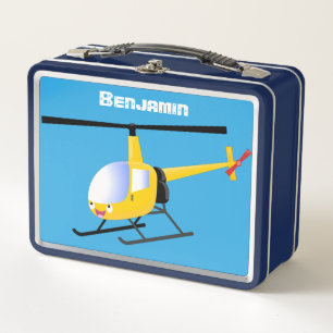 Cute yellow happy cartoon helikopter
