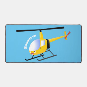 Cute yellow happy cartoon helikopter bureaumat