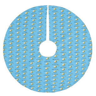 Cute yellow happy cartoon helikopter kerstboom rok