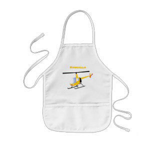 Cute yellow happy cartoon helikopter kinder schort