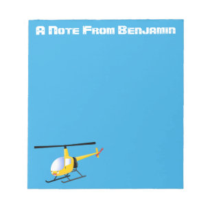 Cute yellow happy cartoon helikopter notitieblok