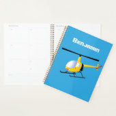 Cute yellow happy cartoon helikopter planner (Display)