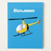 Cute yellow happy cartoon helikopter planner (Achterkant)