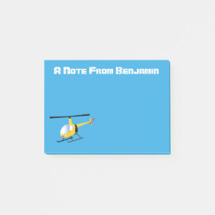 Cute yellow happy cartoon helikopter post-it® notes