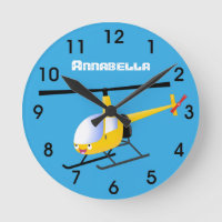 Cute yellow happy cartoon helikopter