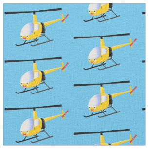 Cute yellow happy cartoon helikopter stof