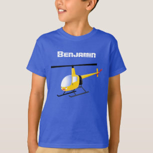 Cute yellow happy cartoon helikopter t-shirt