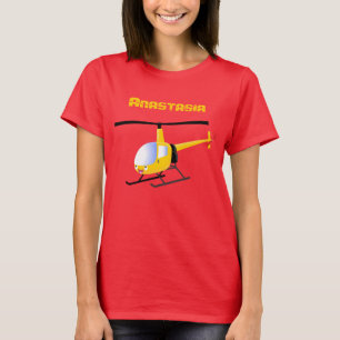 Cute yellow happy cartoon helikopter t-shirt