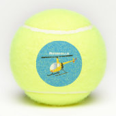 Cute yellow happy cartoon helikopter tennisballen (Achterkant)
