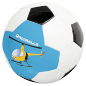 Cute yellow happy cartoon helikopter voetbal (Drie kwart)
