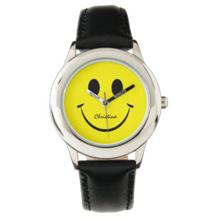 Cute Yellow Happy Face Kinder Watch Horloge
