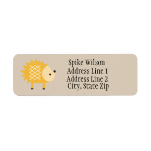 Cute Yellow Hedegg Custom Return Address Labels