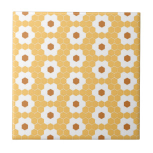 Cute Yellow Hexagon Trendy Pattern Tegeltje