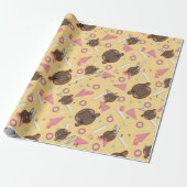 Cute Yellow Hippo Cadeaupapier (Uitgerold)