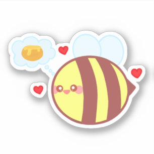 Cute yellow Honey Bee Bumble Bee Sticker
