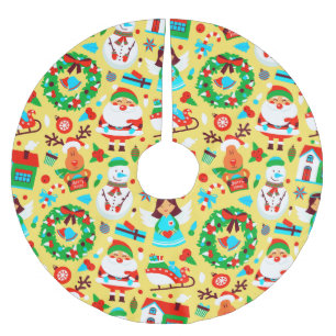 Cute Yellow Kerstmis Pattern Kerstboom Rok