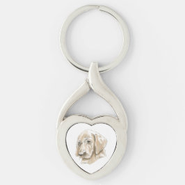 Cute Yellow Lab Puppy Love Sleutelhanger