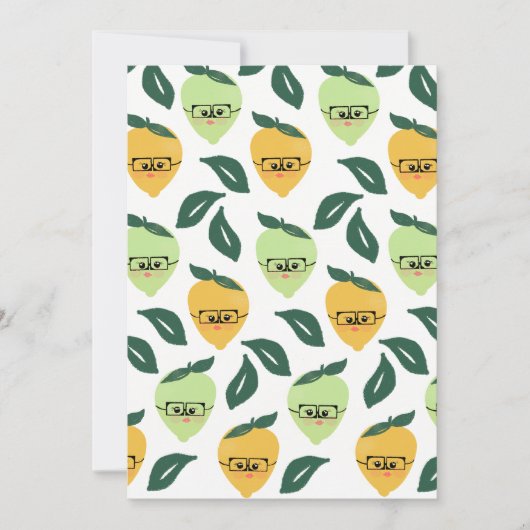 Cute yellow lemon cartoon grappige illustratie kaart (Voorkant)
