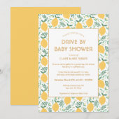 Cute Yellow Lemon Foliage drive by Baby shower Kaart (Voorkant / Achterkant)