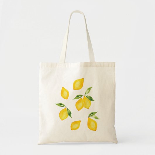 Cute yellow lemon waterverf fruit tote bag (Voorkant)