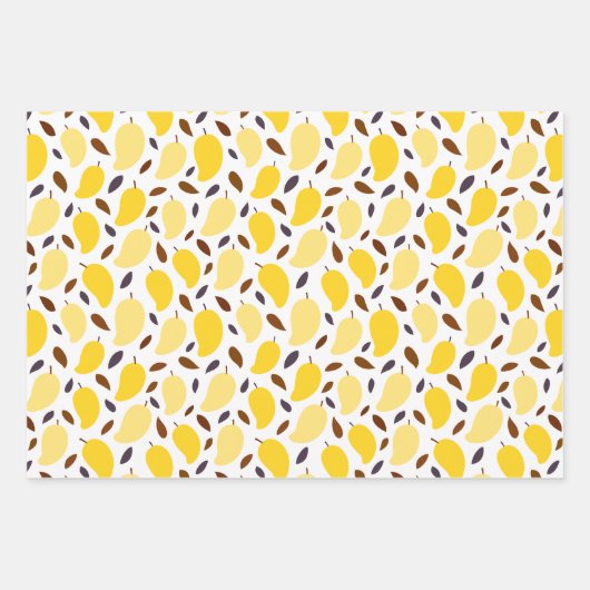 Cute Yellow Mango Pattern Inpakpapier Vel (Voorkant 2)