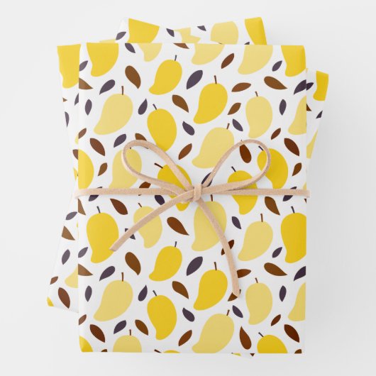 Cute Yellow Mango Pattern Inpakpapier Vel (In situ)