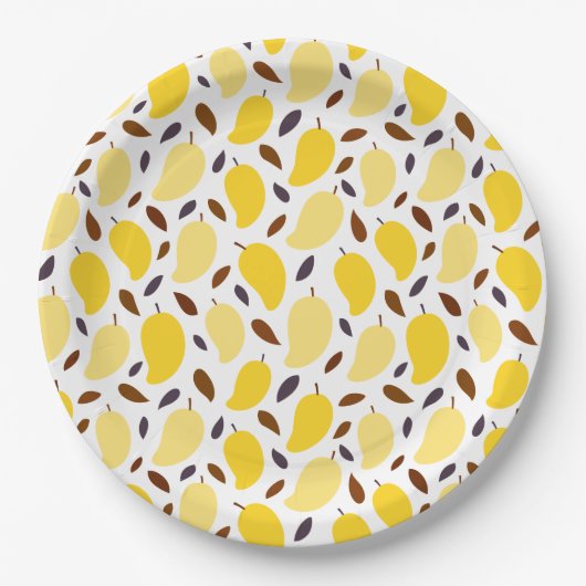 Cute Yellow Mango Pattern Papieren Bordje (Voorkant)