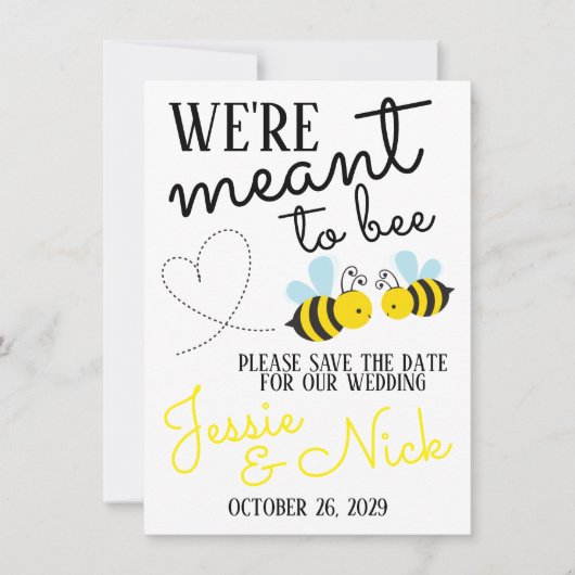 Cute Yellow Meant om de datum op te slaan Kaart (Voorkant)