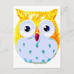 Cute Yellow Owl Briefkaart