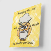 Cute Yellow Owl Cook Wall klok (Hoek)