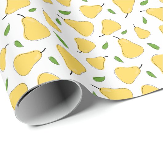 Cute Yellow Pear Pattern Cadeaupapier (Rol Hoek)