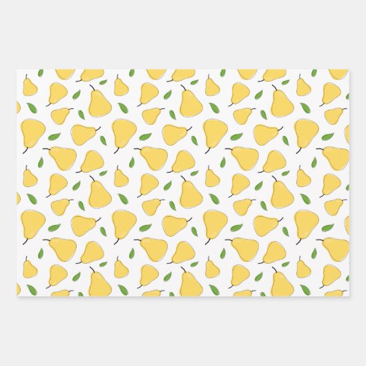 Cute Yellow Pear Pattern Inpakpapier Vel (Voorkant 2)