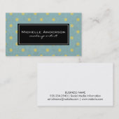 Cute Yellow Polka Dot Pattern Green Texture Visitekaartje (Voorkant / Achterkant)