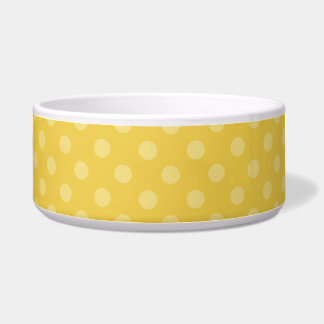 Cute Yellow Polka Dots Dog Pet Bowl Voerbakje