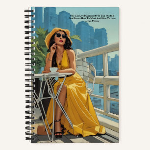 Cute Yellow Robe Café Leo Tolstoï Quote Journal