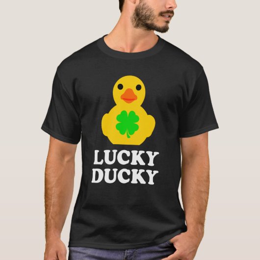 Cute Yellow Rubber Duck Four Leaf C St Patrick's D T-shirt (Voorkant)