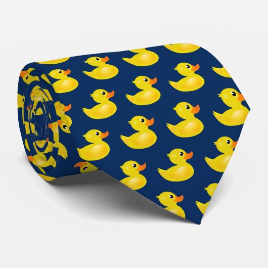 Cute Yellow Rubber Duck Pattern Stropdas (Opgerold)