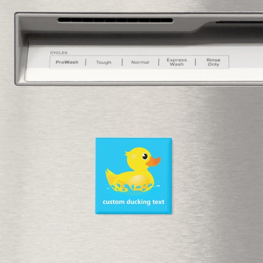 Cute Yellow Rubber Duck w custom ducking text Magneet (Insitu (Vaatwasser))