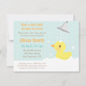 Cute Yellow Rubber Ducky Baby Shower Invitations (Devant)